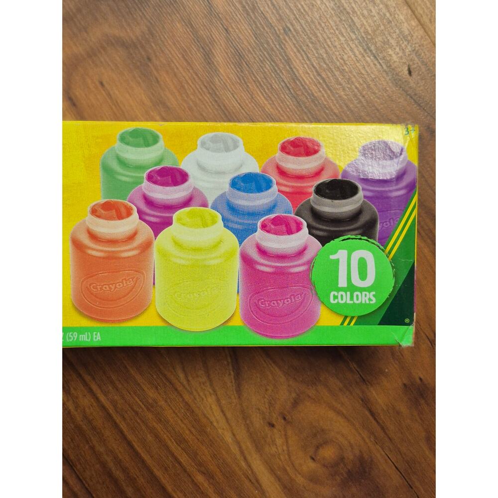Crayola Washable project paint neon 10 colors 2 Fl Oz Bottles Skin Washable s33 - Picture 3 of 7